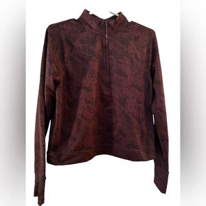 Spyder Pullover Women's medium Camo Print 1/4 Zip Plum Black